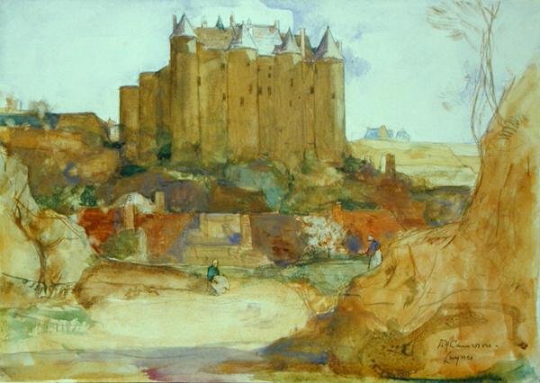 Luynes on the Loire (aguarela sobre lápis sobre papel) de David Young Cameron