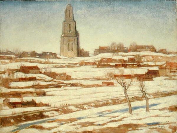 Monte St. Eloi, Inverno (óleo sobre tela) de David Young Cameron