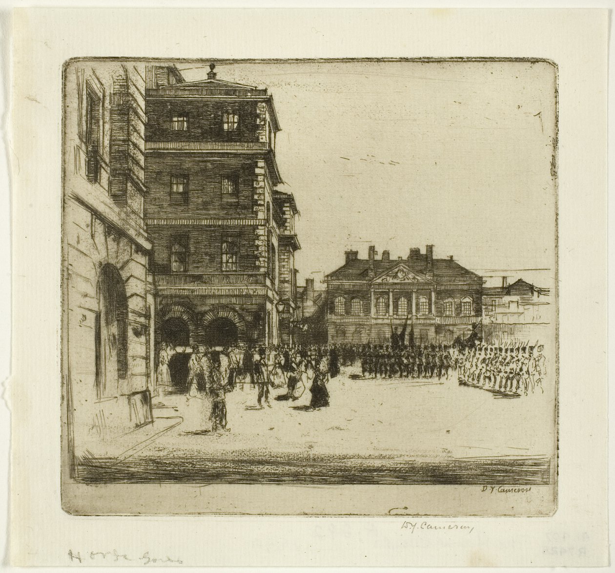 The Horse Guards, placa quatro do London Set de David Young Cameron