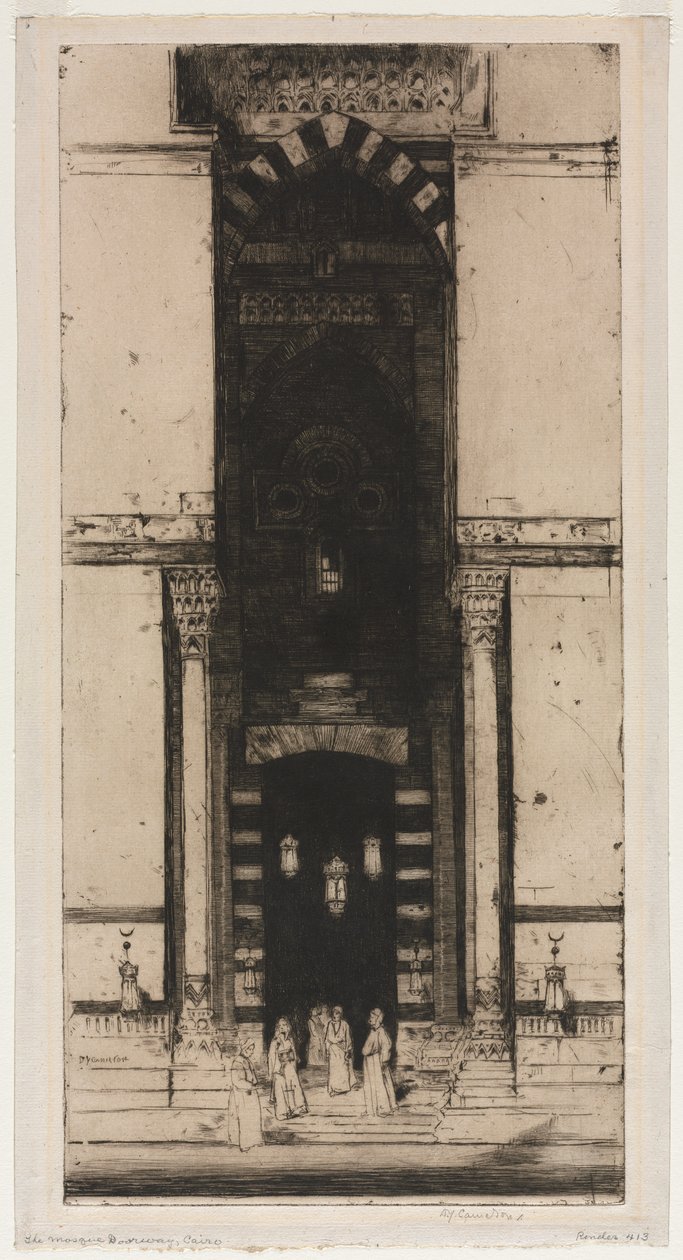 A entrada da mesquita, Cairo de David Young Cameron