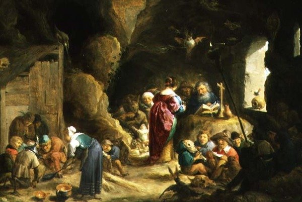 A Tentação de Santo Antônio (251-356) (painel) de David the Elder Teniers