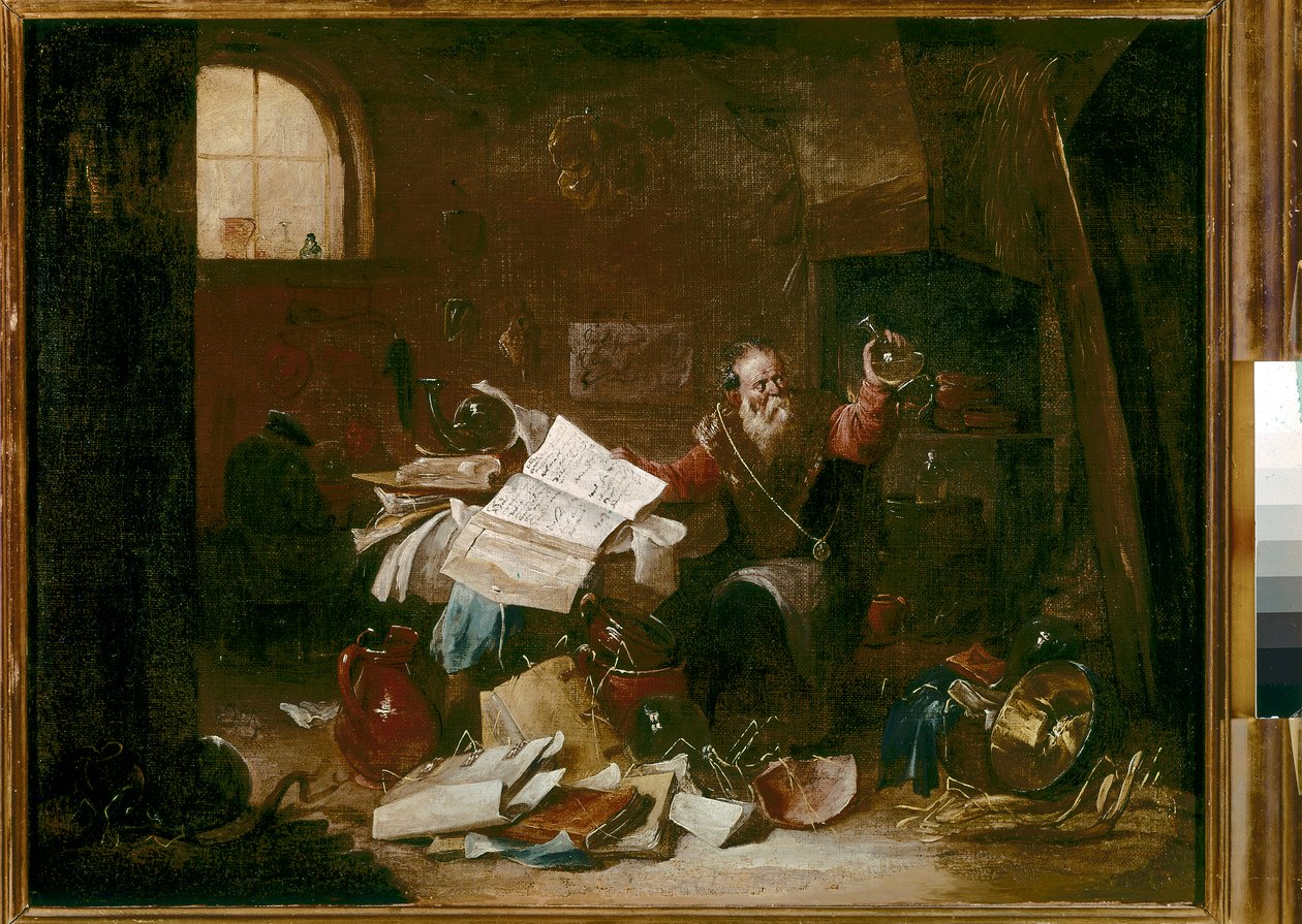 O Alquimista de David the Younger (attr. to) Teniers