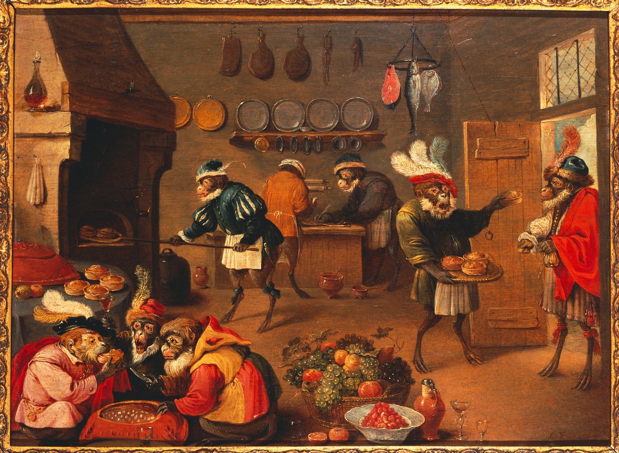 The Monkey Cooks de David the Younger Tenier