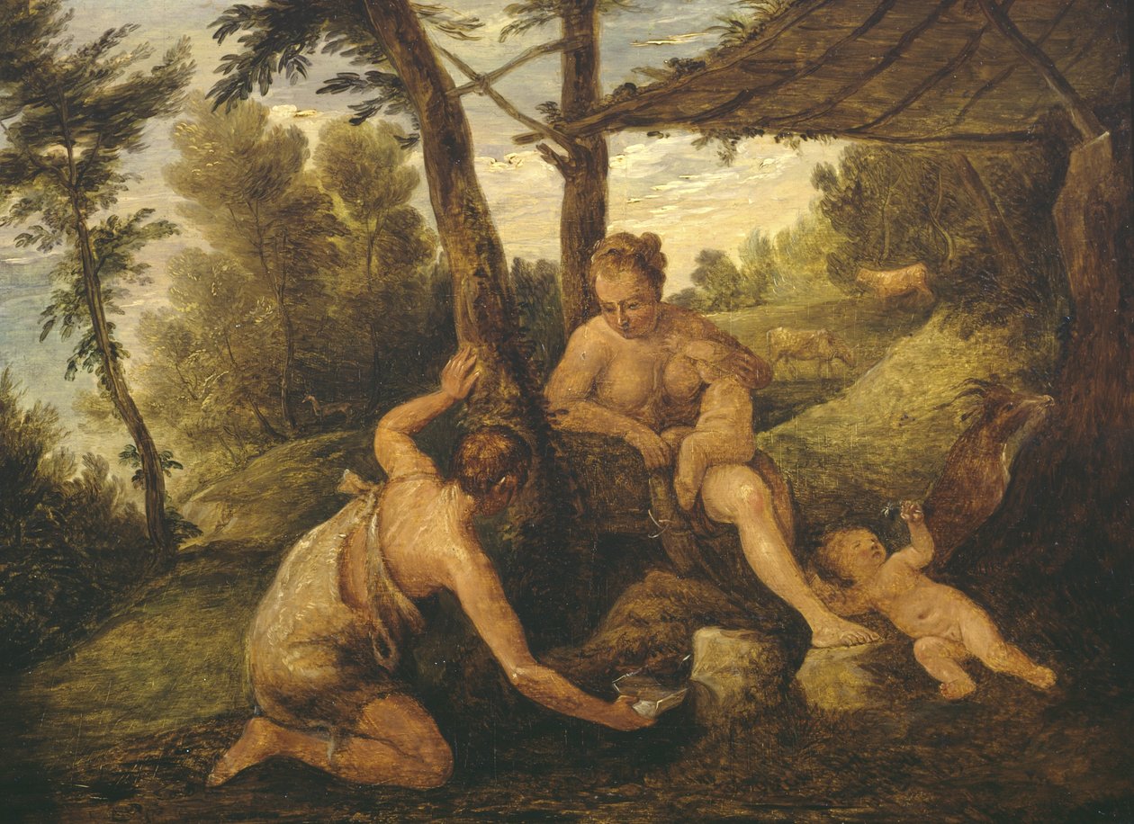 Adão e Eva depois da Expulsão (depois de Paulo Veronese e estúdio) de David Teniers the Younger
