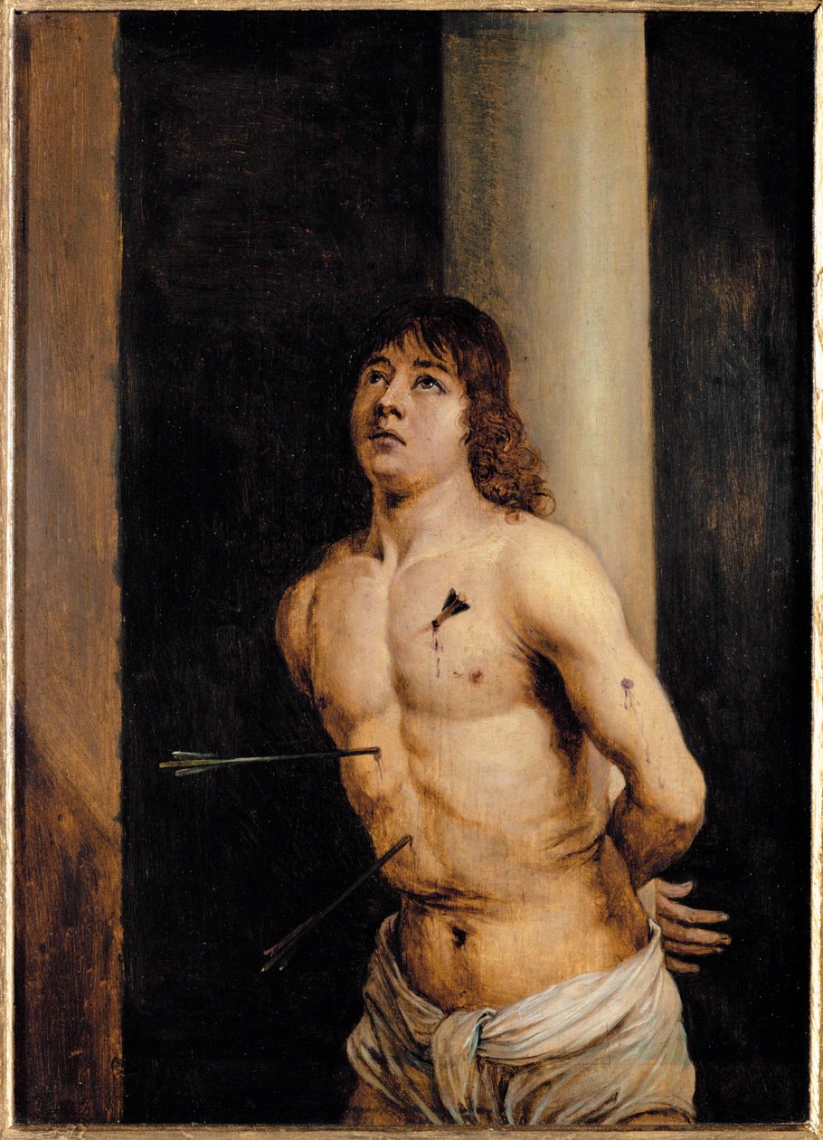 Cópia de São Sebastião de Antonello da Messina ... de David the Younger Teniers