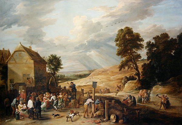 Country Dance before an Inn (óleo sobre tela) de David Teniers the Younger