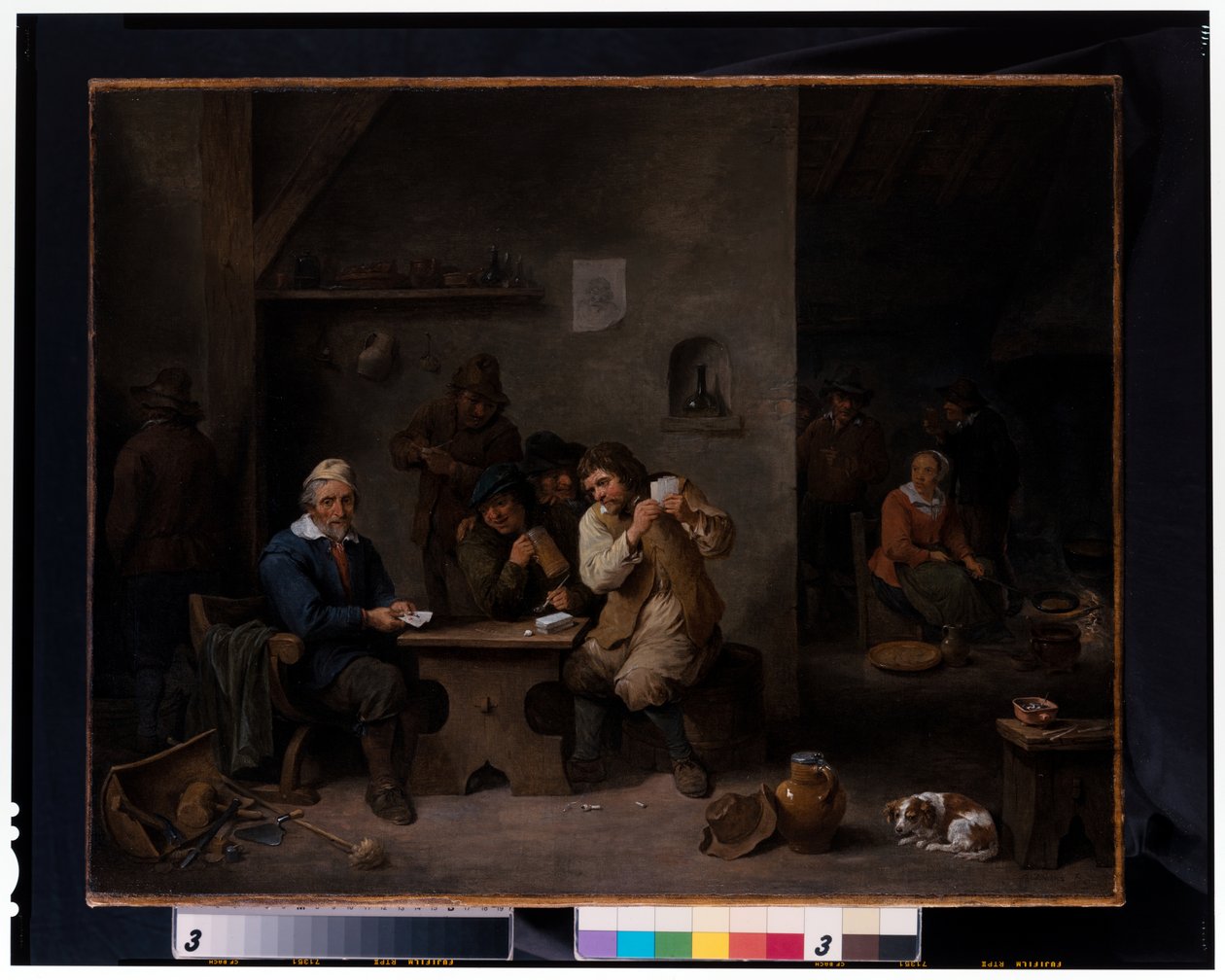Figuras a jogar numa taberna de David the Younger Teniers