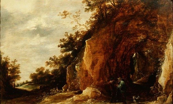 Paisagem com Viajantes (um de um par) de David Teniers the Younger