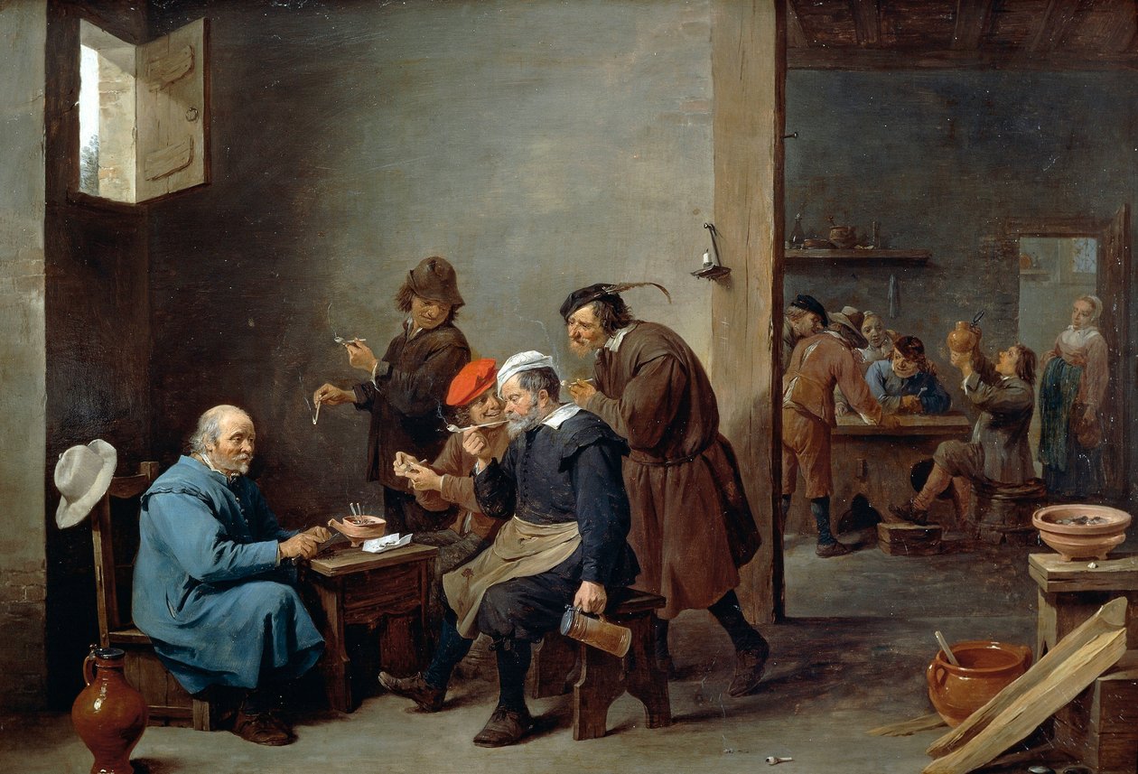 Homem de chapéu branco de David Teniers the Younger