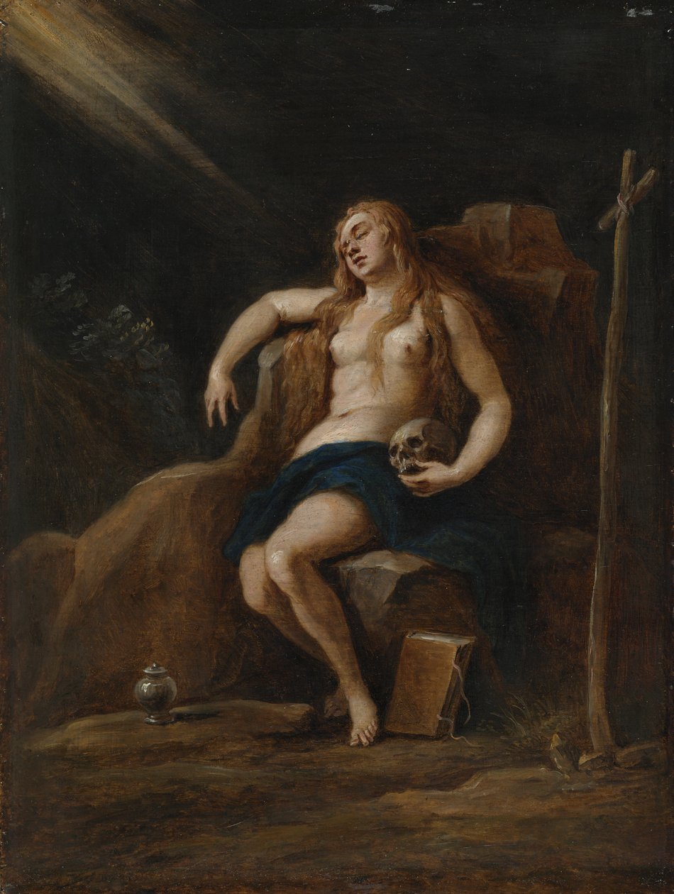 Maria Madalena no deserto, depois de Jacopo Palma, Il Giovane de David Teniers the Younger
