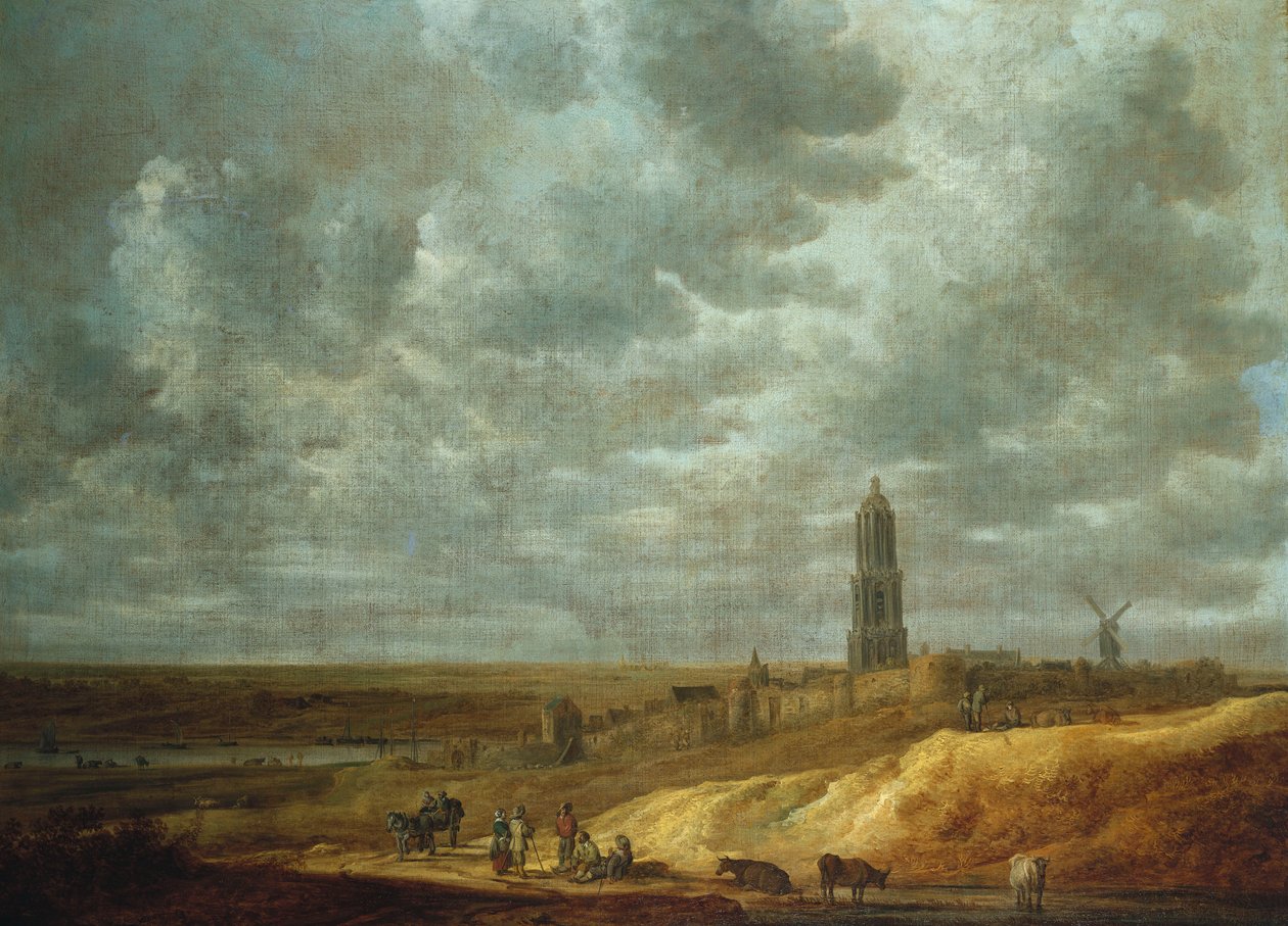 Camponeses festejando e dançando perto de Drij Toren de David Teniers the Younger
