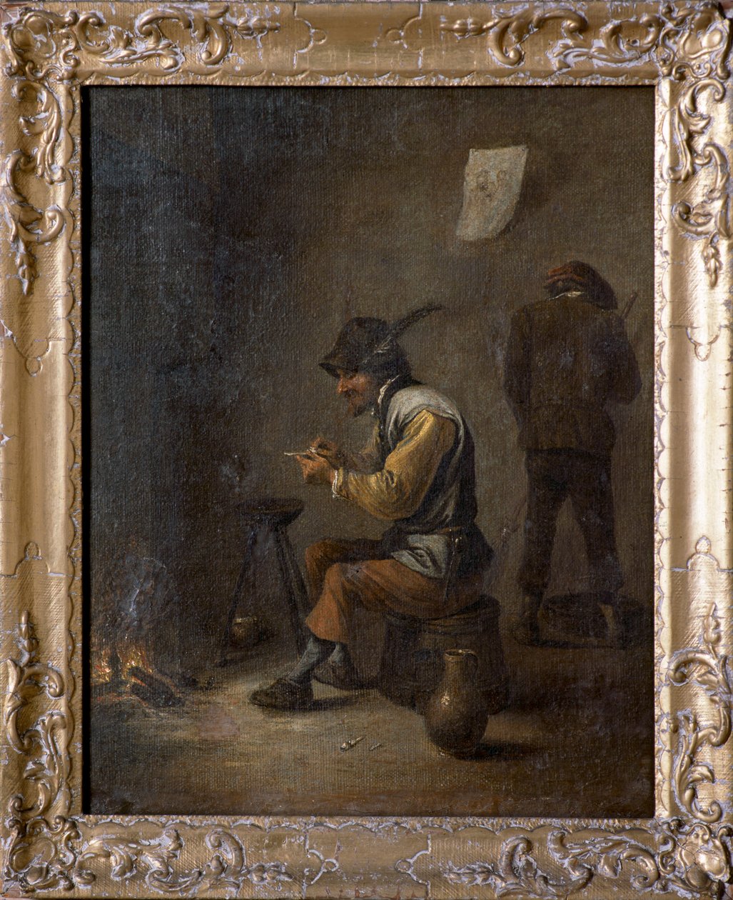 Camponeses num interior (óleo sobre tela) de David Teniers the Younger