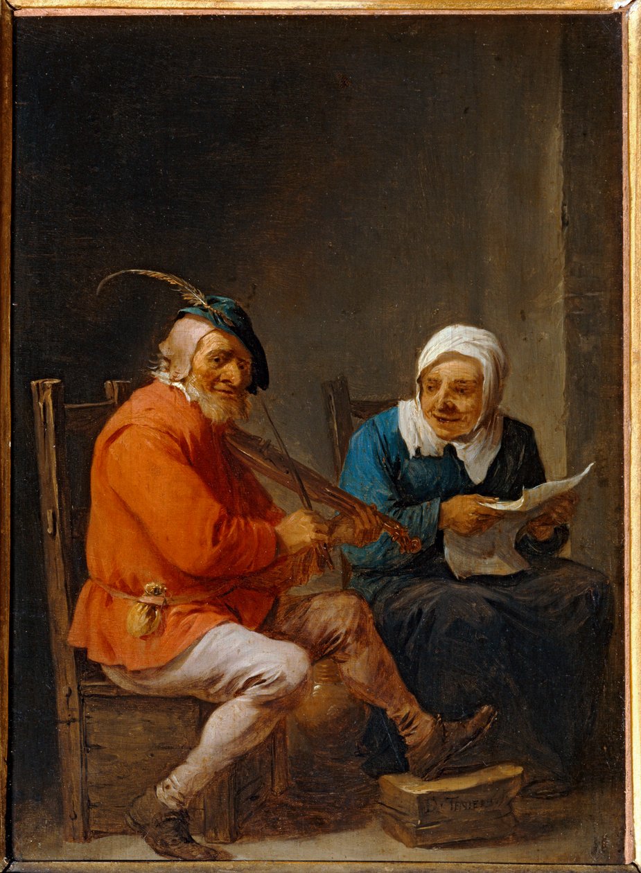 Pequeno duo: tocador de covers e cantor ... de David the Younger Teniers