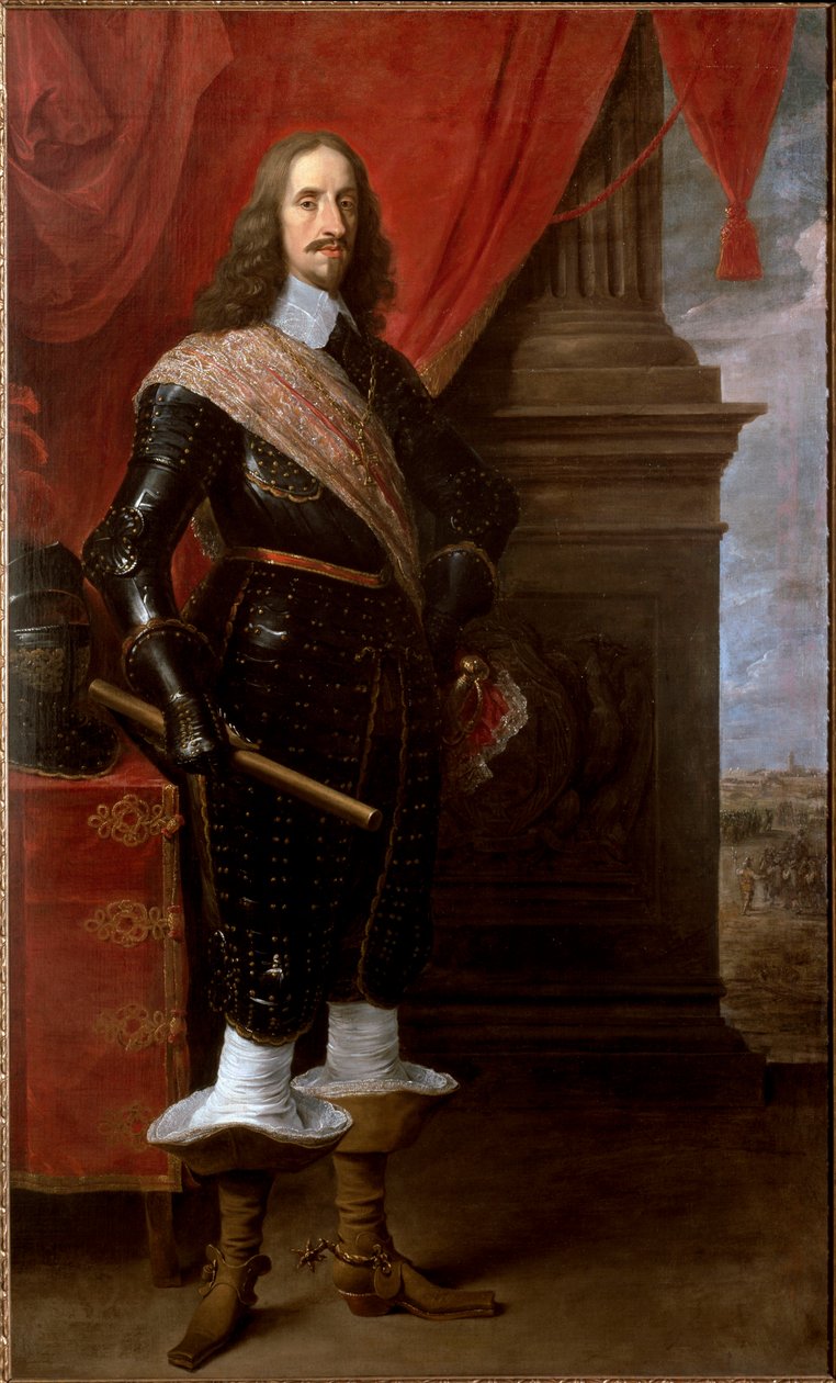 Retrato do Arquiduque Leopold Wilhelm da Áustria, em frente ao cerco de Gravelines em 1652. (Pintura, c.1655) de David Teniers the Younger