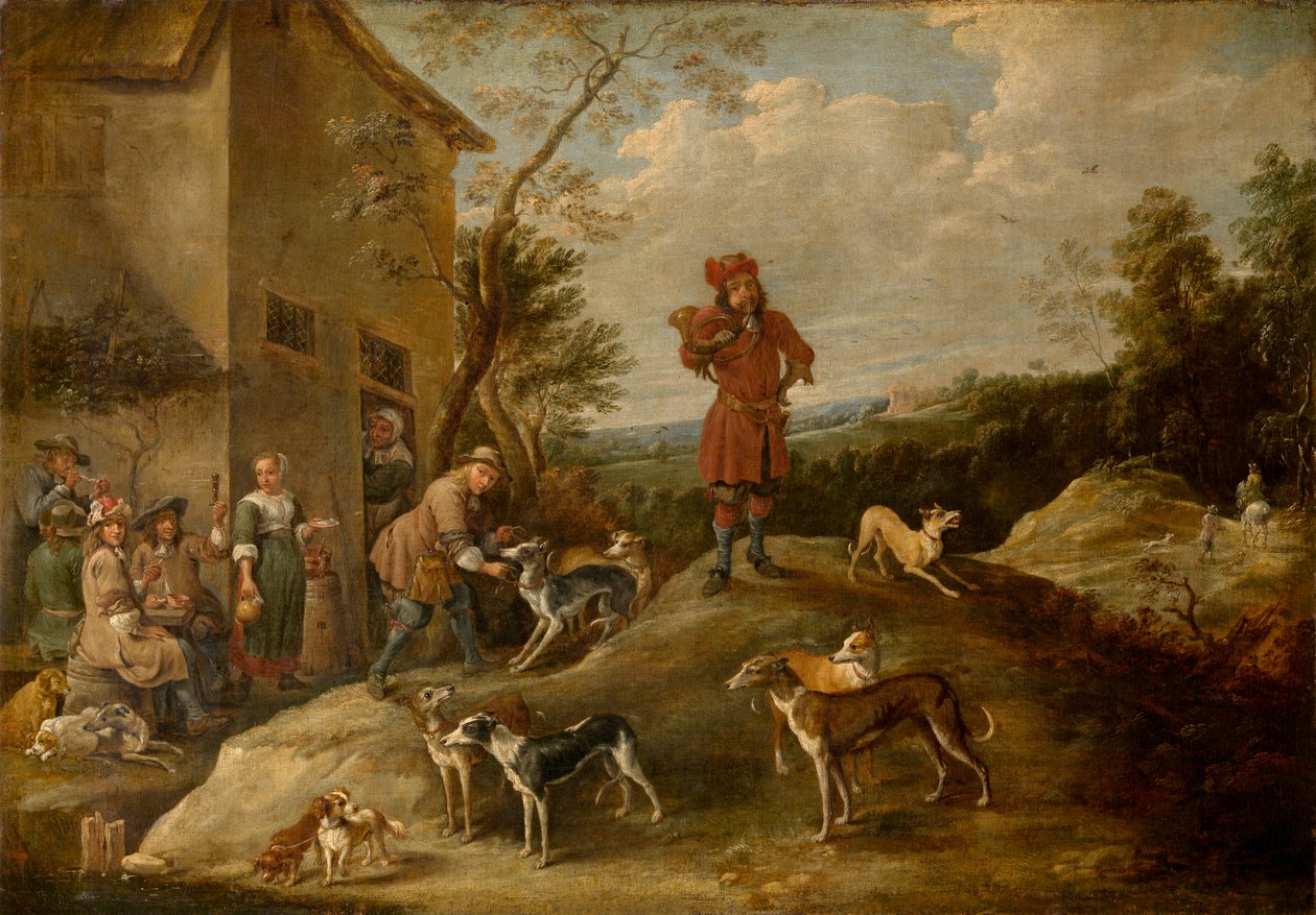Caçadores em repouso (óleo) de David the Younger Teniers