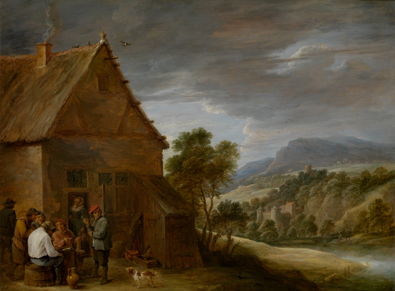 Cena da taberna (óleo sobre painel) de David Teniers the Younger
