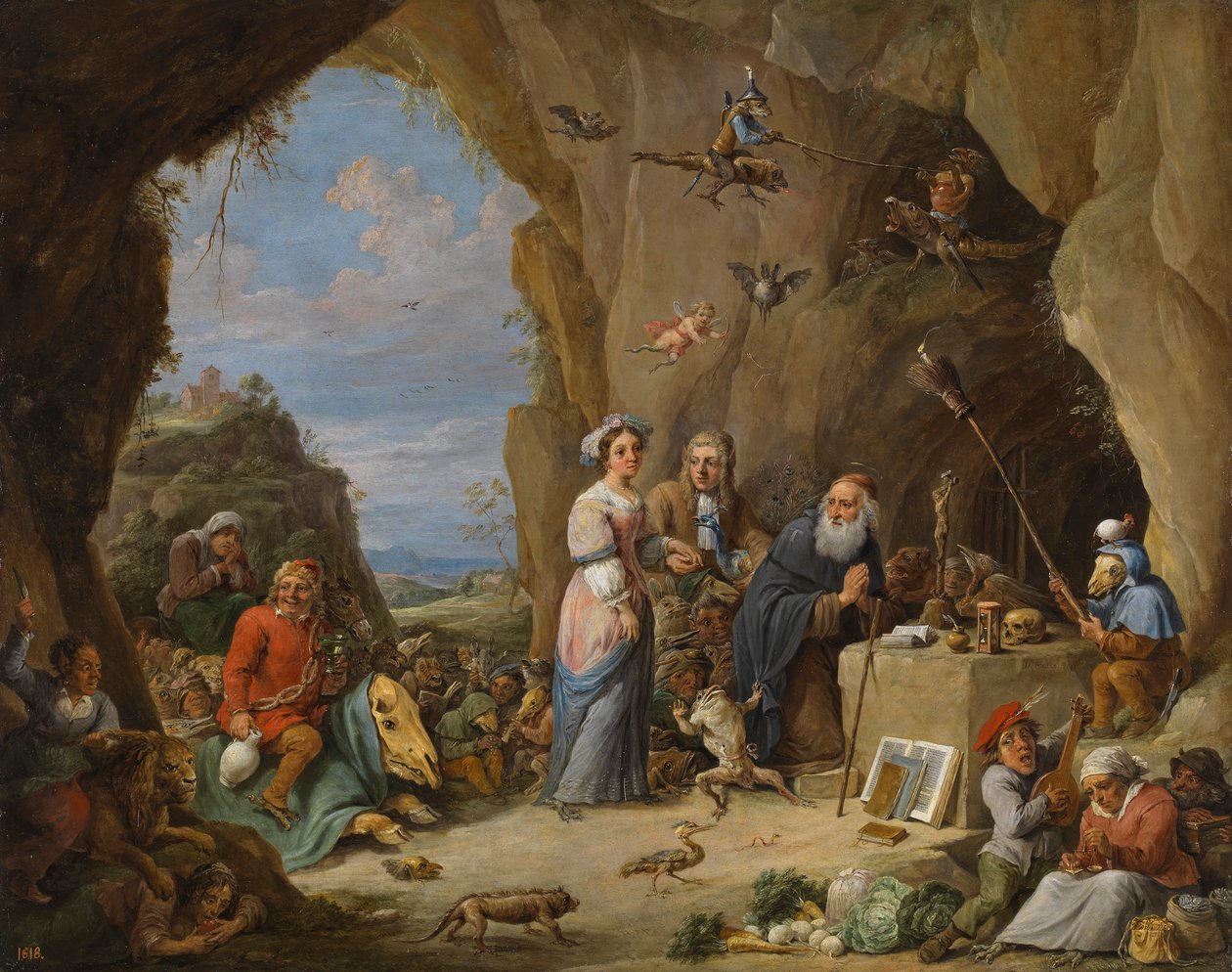 Tentação de Santo António (óleo sobre cobre) de David the Younger Teniers