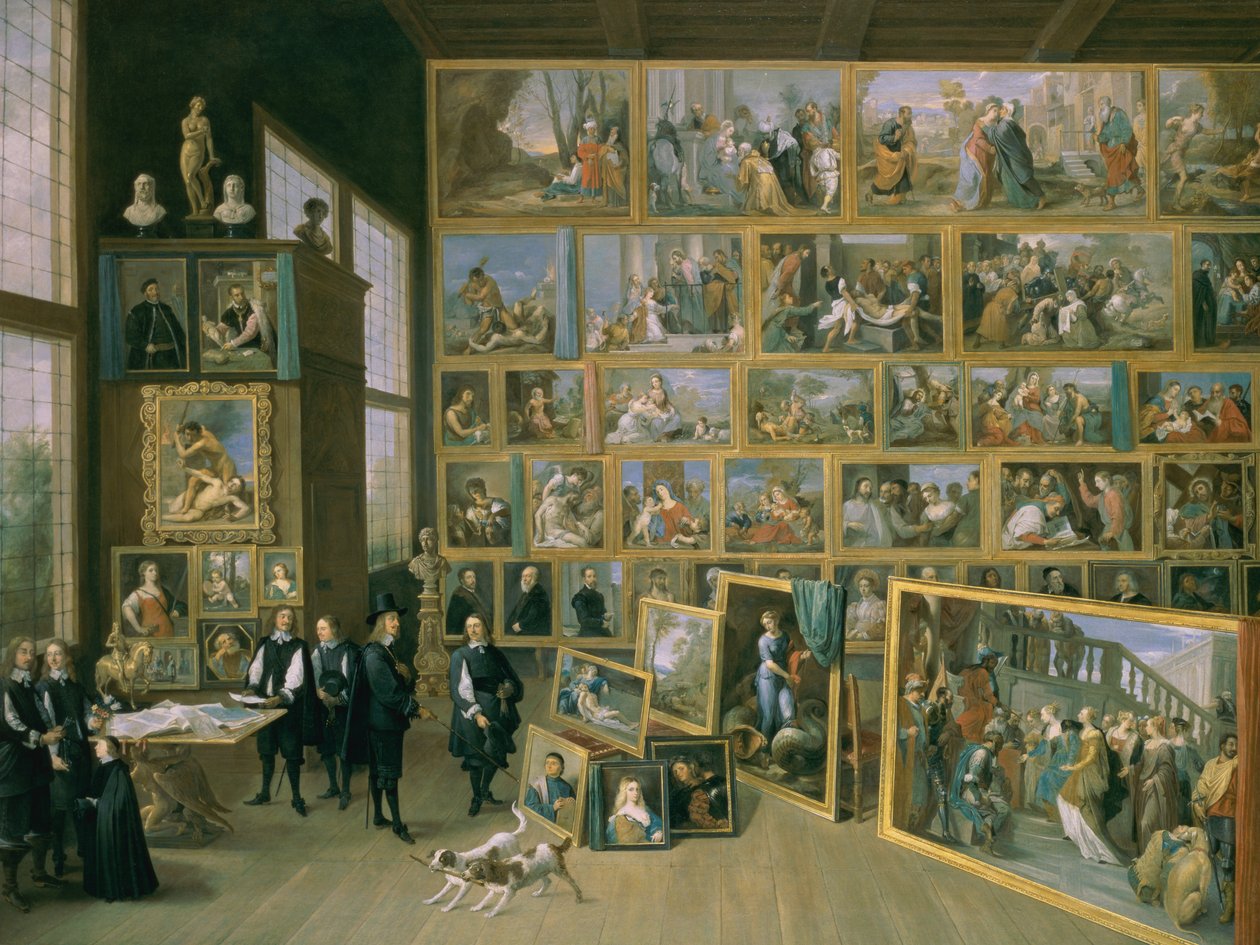 O arquiduque Leopold Wilhelm (1614-62) em sua galeria de fotos em Bruxelas de David Teniers the Younger