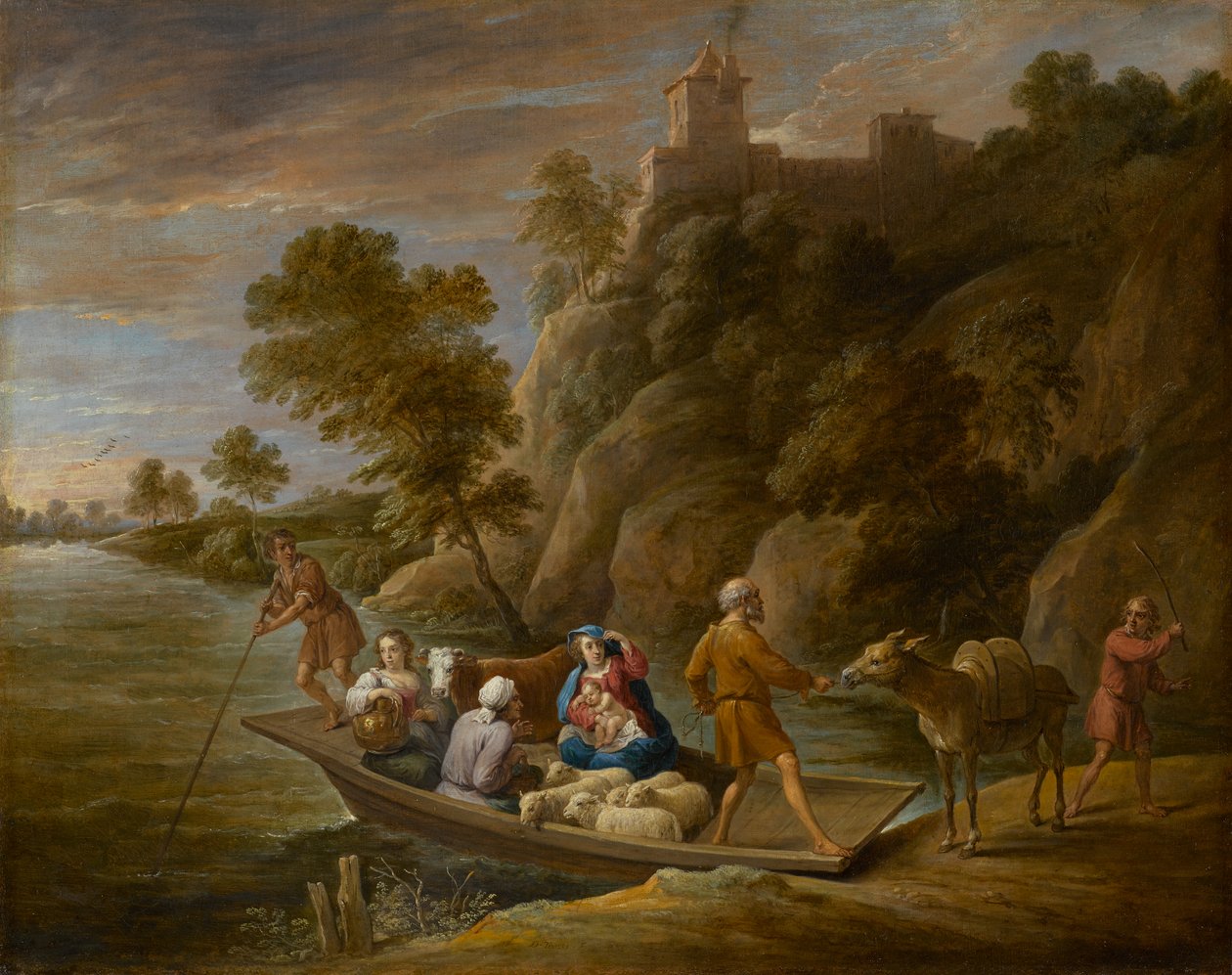 A fuga para o Egito, por volta de 1660 (óleo sobre tela) de David Teniers the Younger