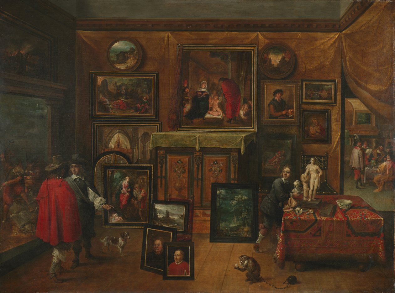 O interior de uma galeria de imagens, c.1640 de David Teniers the Younger