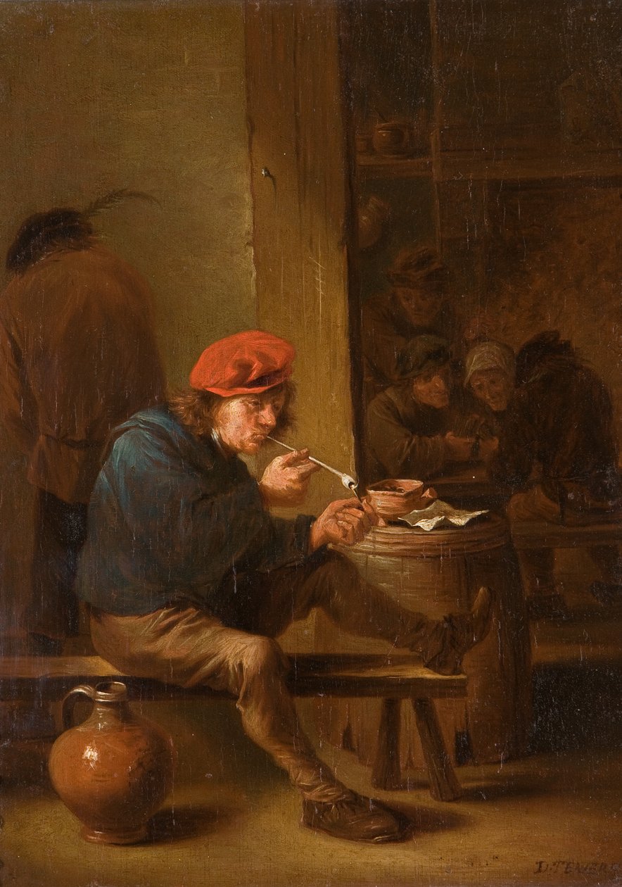 O fumante de David Teniers the Younger