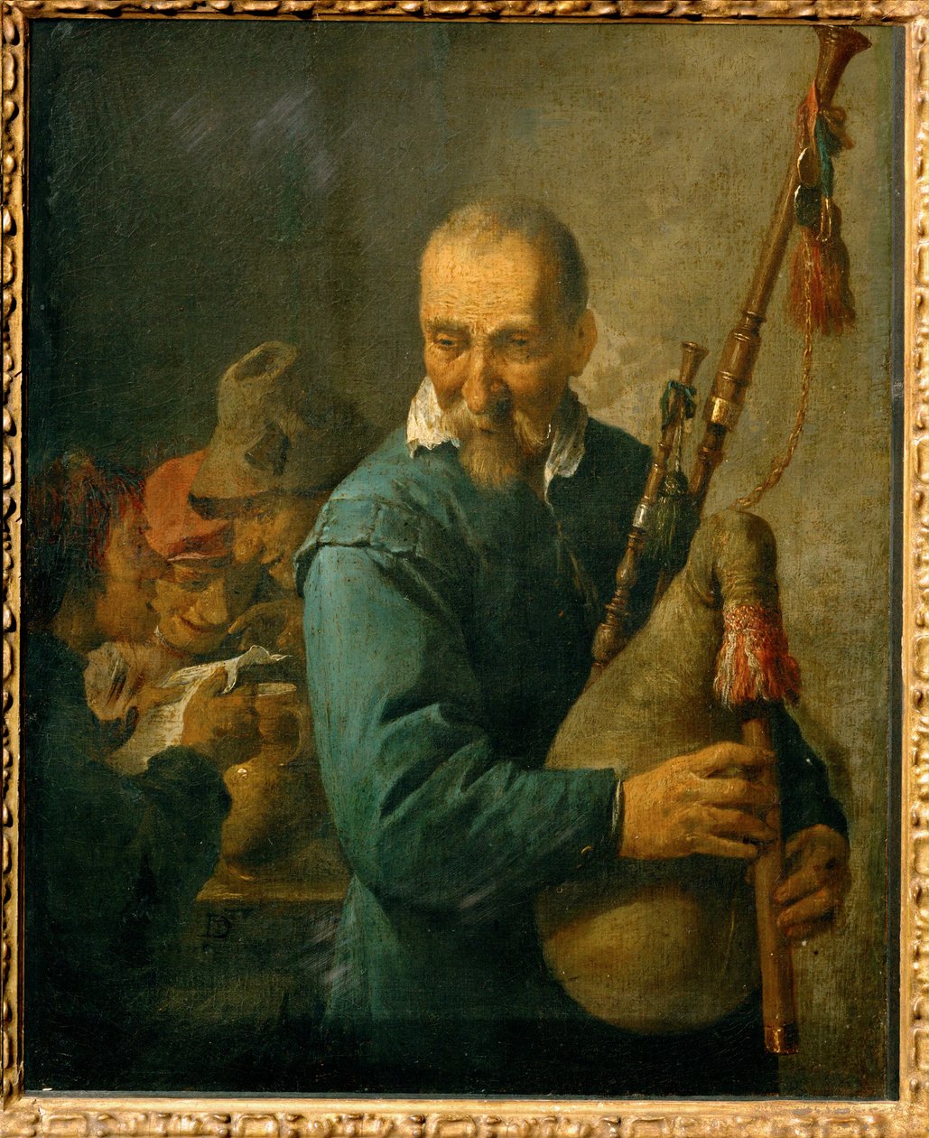O tocador de gaita de foles ... de David the Younger Teniers