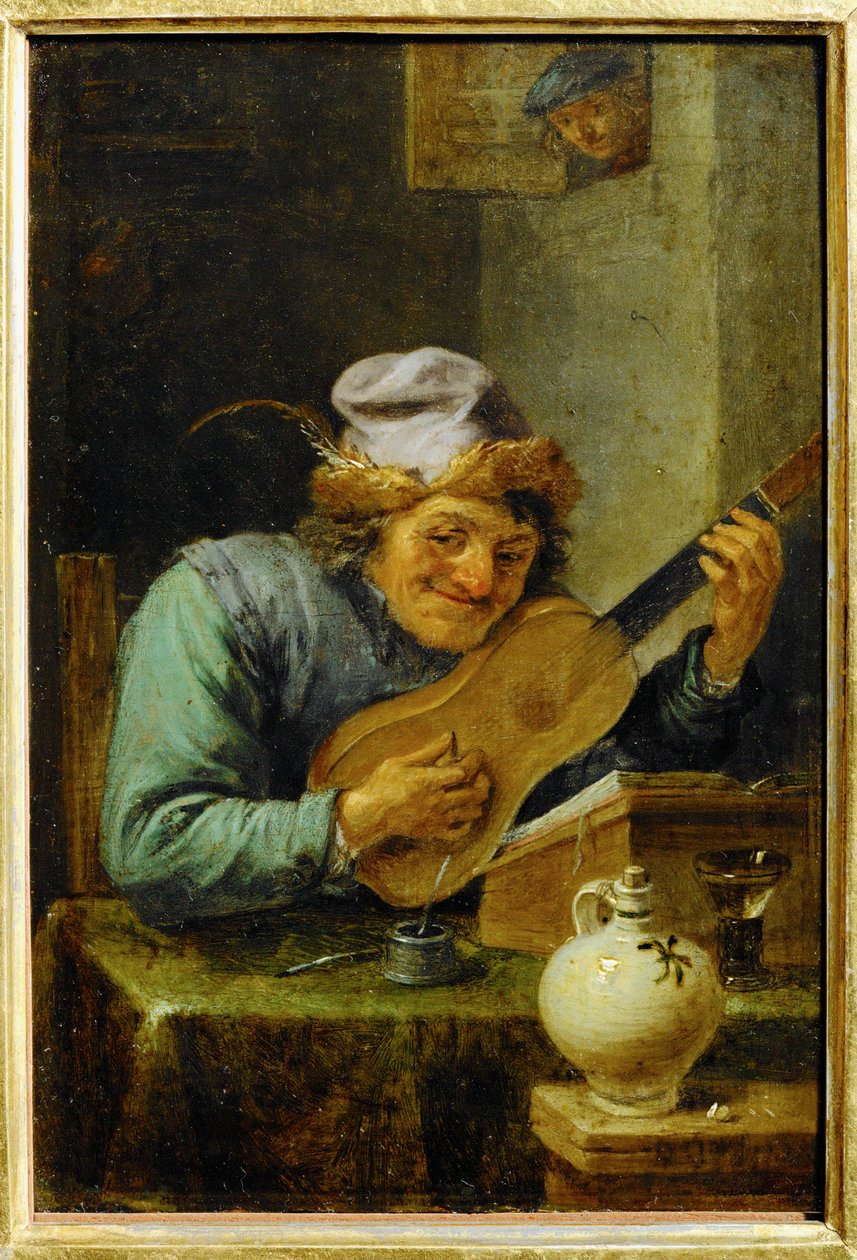 O guitarrista ... de David the Younger Teniers