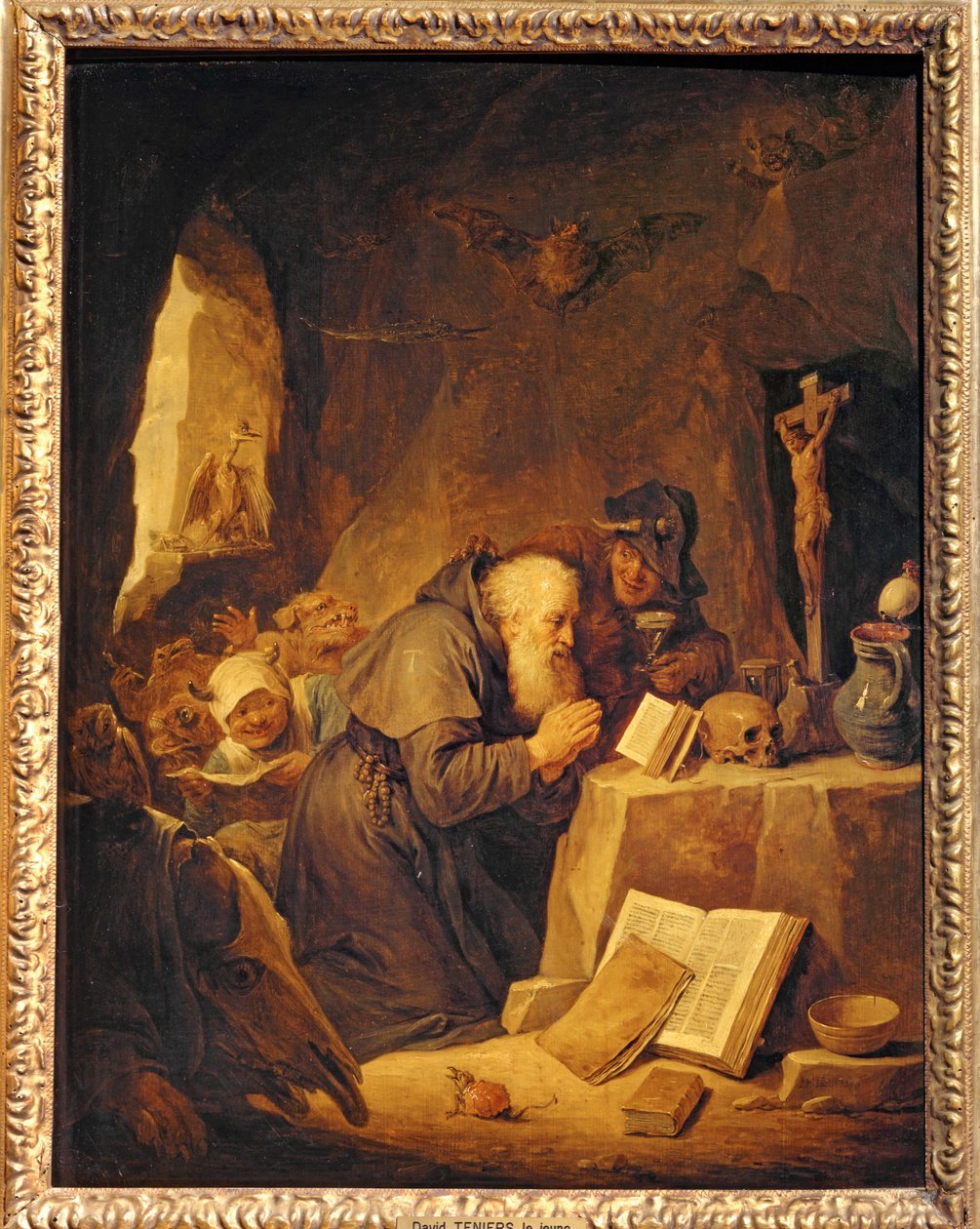 A tentação de Santo António ... de David the Younger Teniers