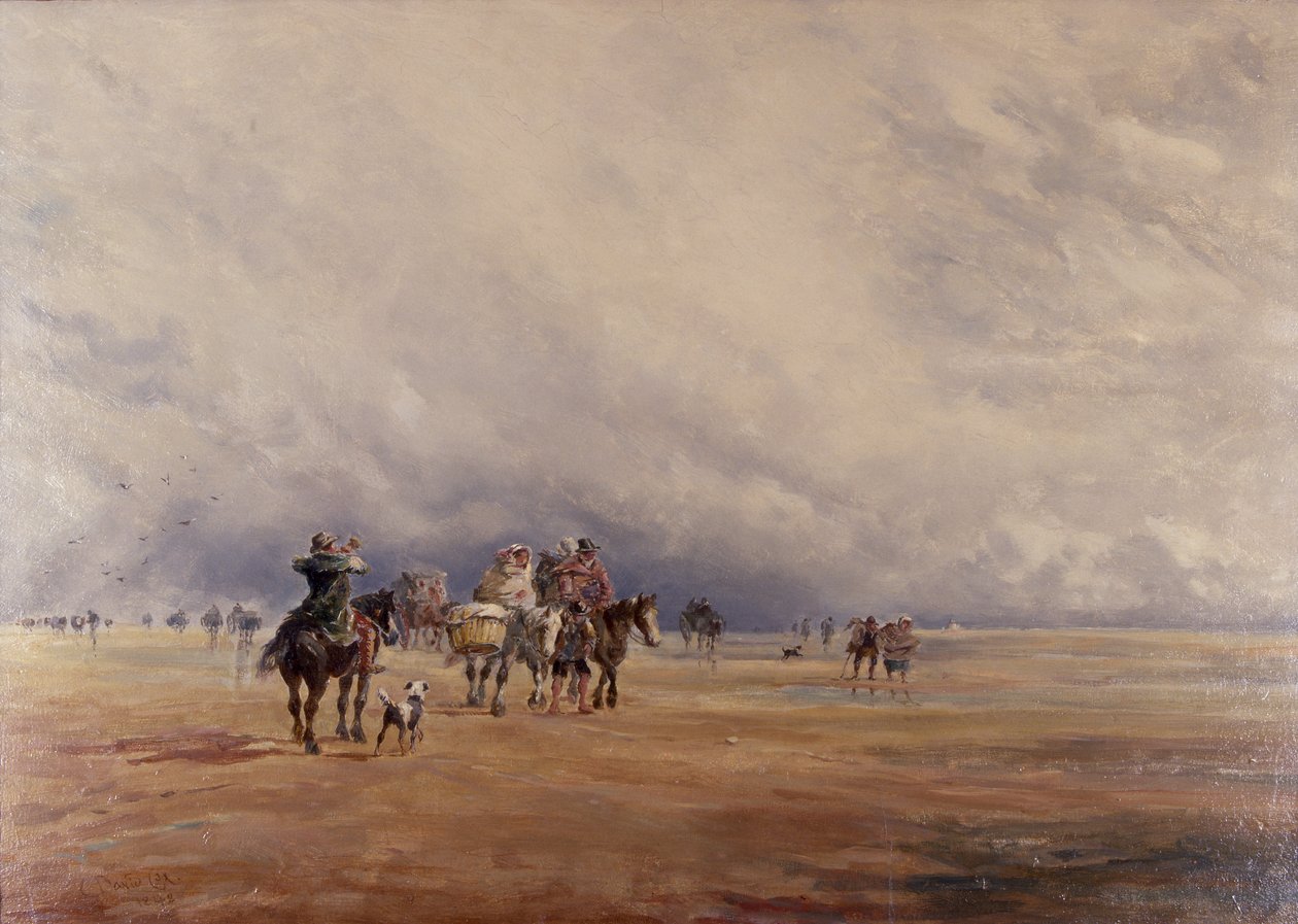 Lancaster Sands, Baía de Morecambe (Tesouros) 1842 (óleo sobre tela) de David the younger Cox