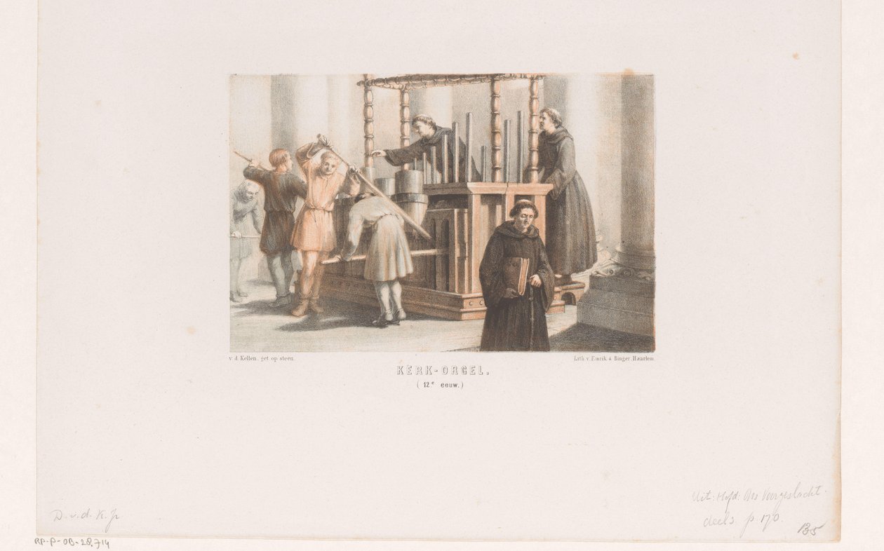 Órgão da igreja, século XII Órgão da igreja. (século 12) (título no objeto) de David van der Kellen