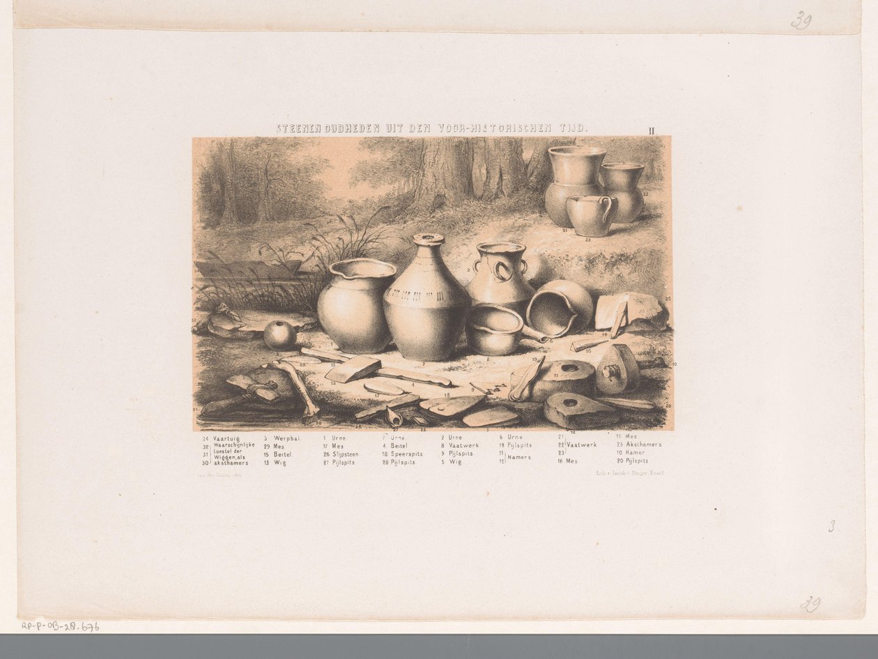 Artefactos pré-históricos
Antiguidades de pedra da pré-história (título sobre o objecto) de David van der Kellen