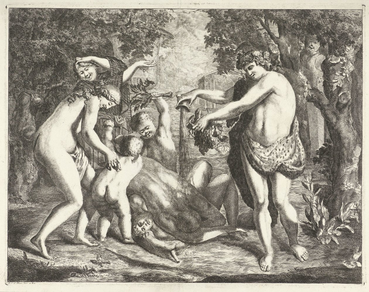 Paisagem com bacanal, com Bacchus de David van der Plas