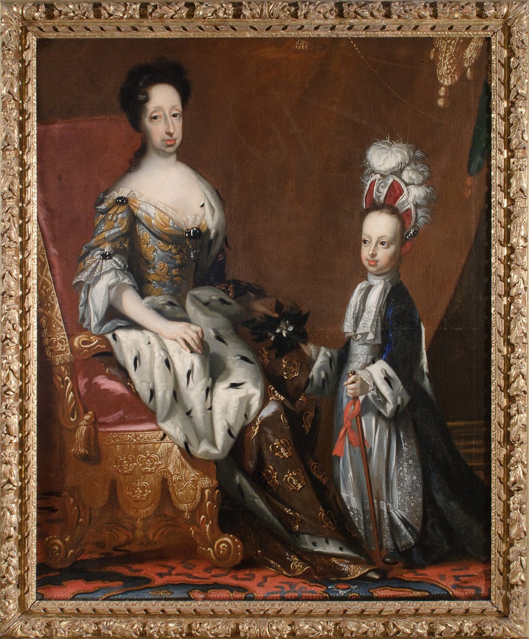 Hedvig Eleonora (1636-1715), princesa de Holstein-Gottorp, rainha da Suécia, e o seu bisneto Carlos Frederico (1700-1739), duque de Holstein-Gottorp, 1704 de David von Krafft