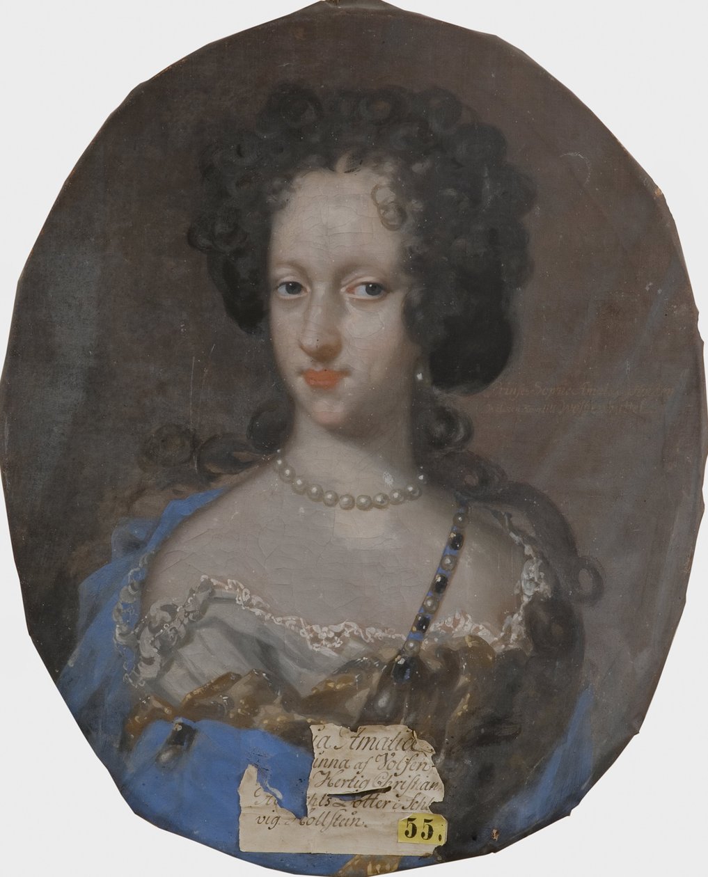 Sophie Amalie von Schleswig Holstein Gottorp, princesa dano norvegienne - Retrato da princesa Sophie Amalie de Holstein-Gottorp (1670-1710), Duquesa de Brunswick-Lueneburg, de Krafft, David, von (1655-1724). Óleo sobre tela. Dimensão: 69x56 cm. Nationalm de David von Krafft