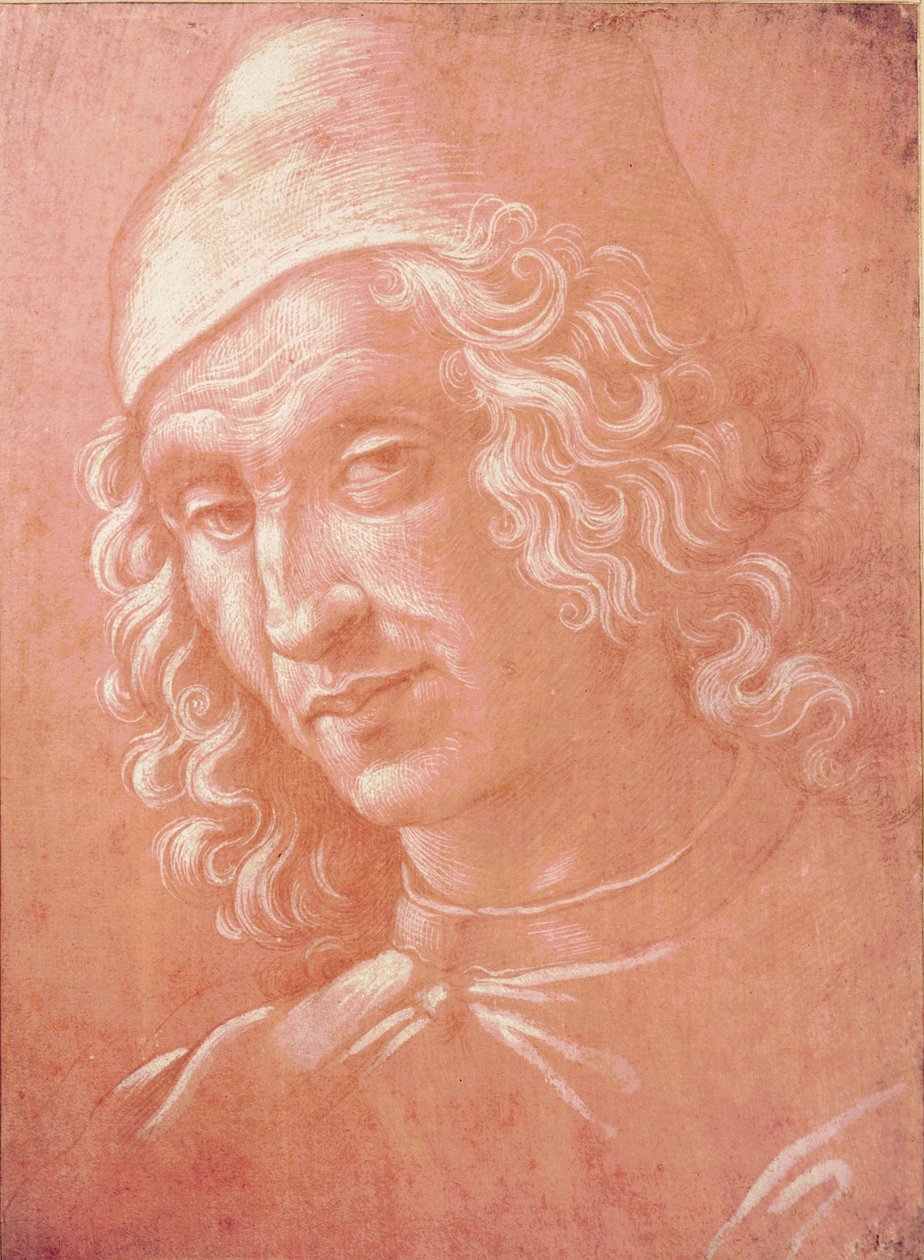 Cabeça de um homem (silverpoint no papel) de Davide Ghirlandaio