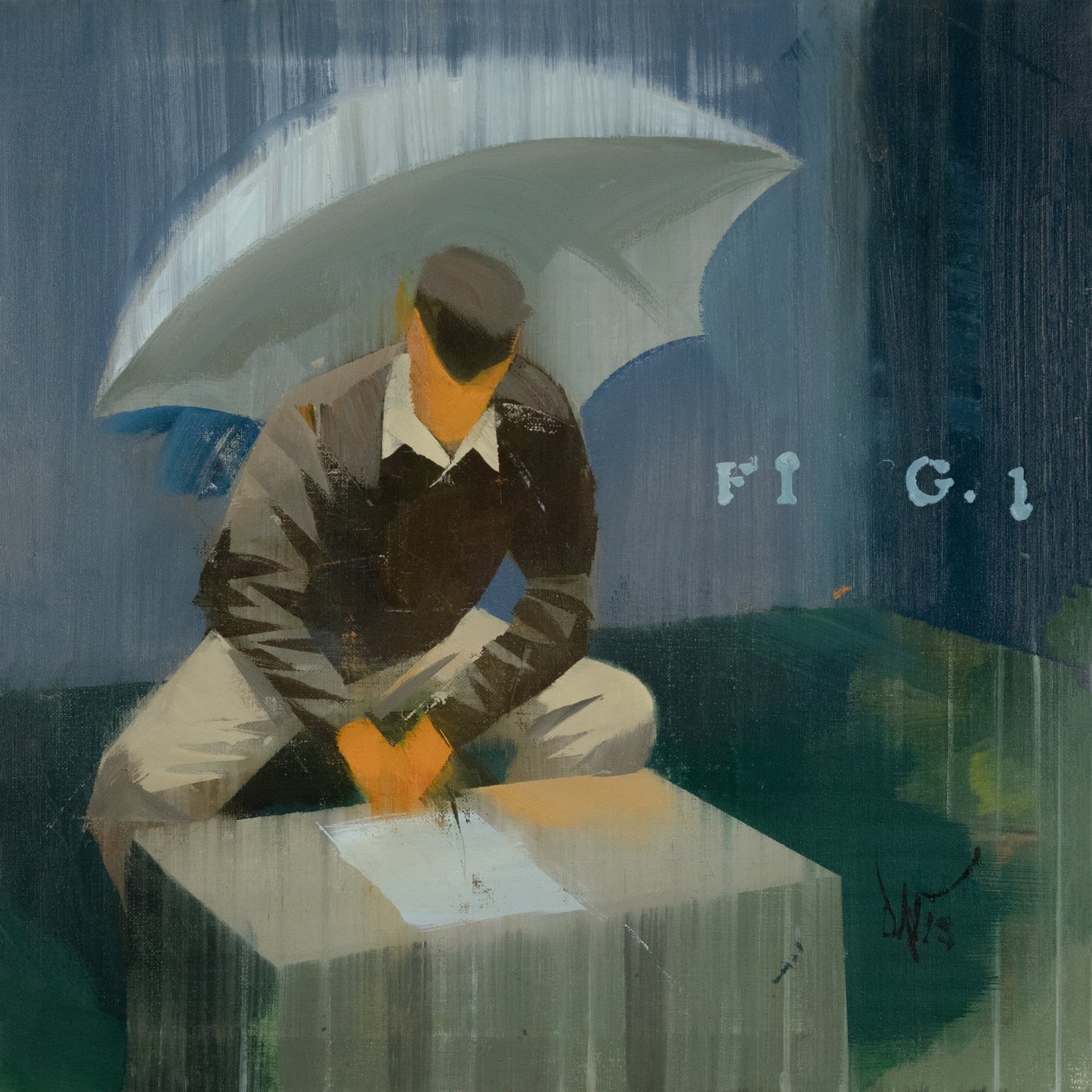Marcel Broodthaers 22 (FIG 1), 2024 (óleo sobre linho) de Davis Lisboa
