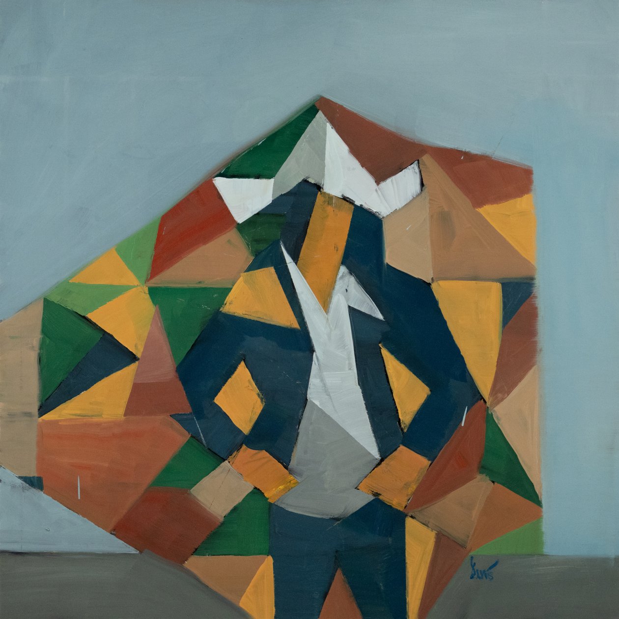 Robert Filliou 34, 2024 (óleo sobre linho) de Davis Lisboa