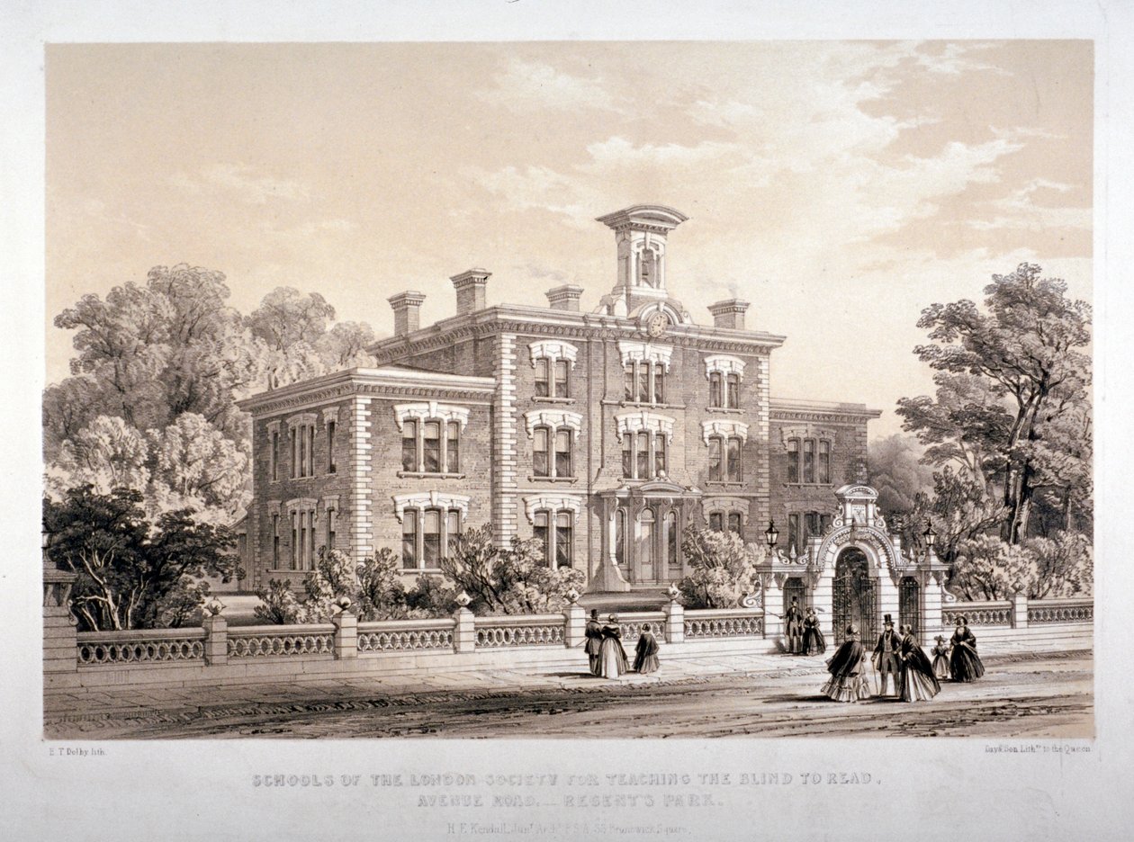 London Society Schools para ensinar cegos, Avenue Road, Marylebone, Londres, c1860. de Day and Son