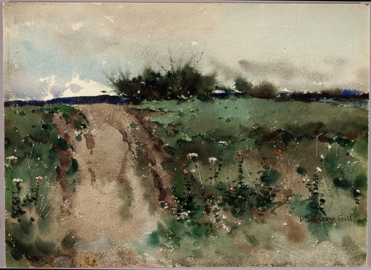 Esboço de paisagem de De Lancey Gill