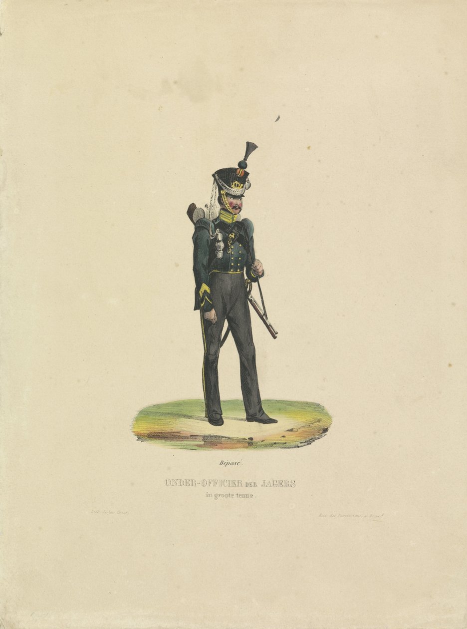 Hunter em grande uniforme, 1820-1825 NCO em grande uniforme (título no objeto) de De la Cour