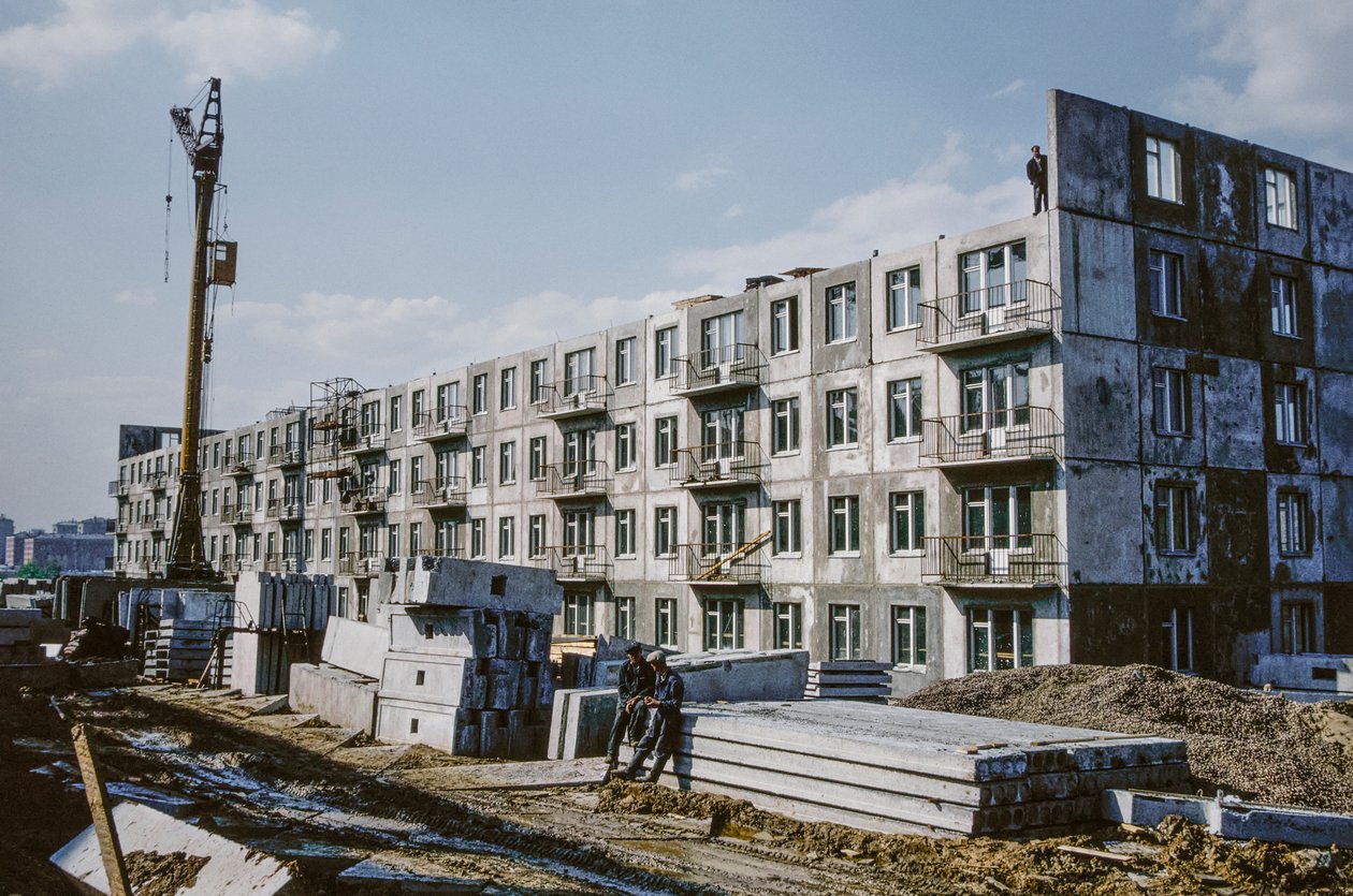 URSS, Bratsk, Irkutsk, Novos apartamentos em construção para trabalhadores de Dean Conger