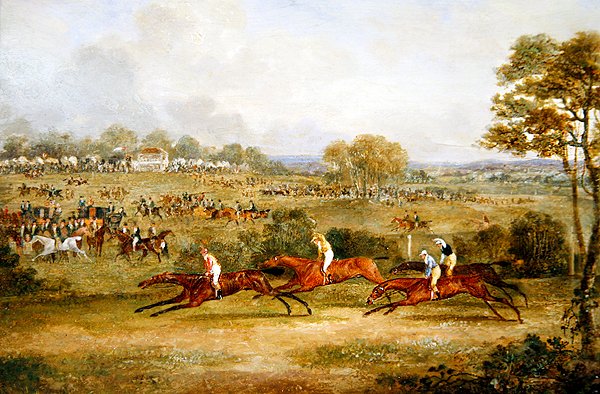 Uma reunião de corrida pelo país (petróleo no painel) de Dean I Wolstenholme
