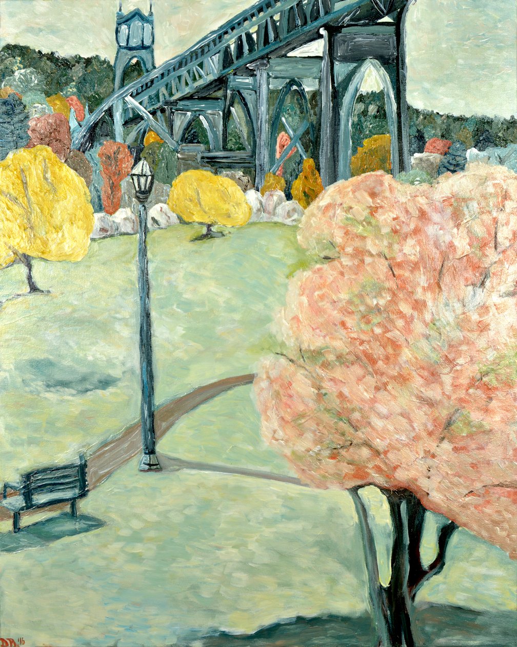 Cathedral Park, 2019 (acrílico sobre tela) de Deborah Eve Alastra