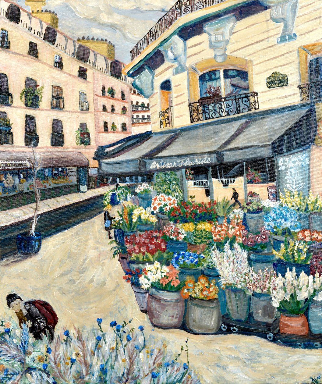 Comprador de flores, 2020 (acrílico sobre tela) de Deborah Eve Alastra