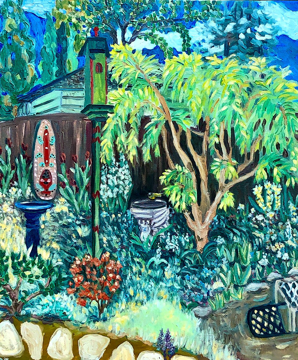 Vista do jardim, 2020 (óleo sobre tela) de Deborah Eve Alastra