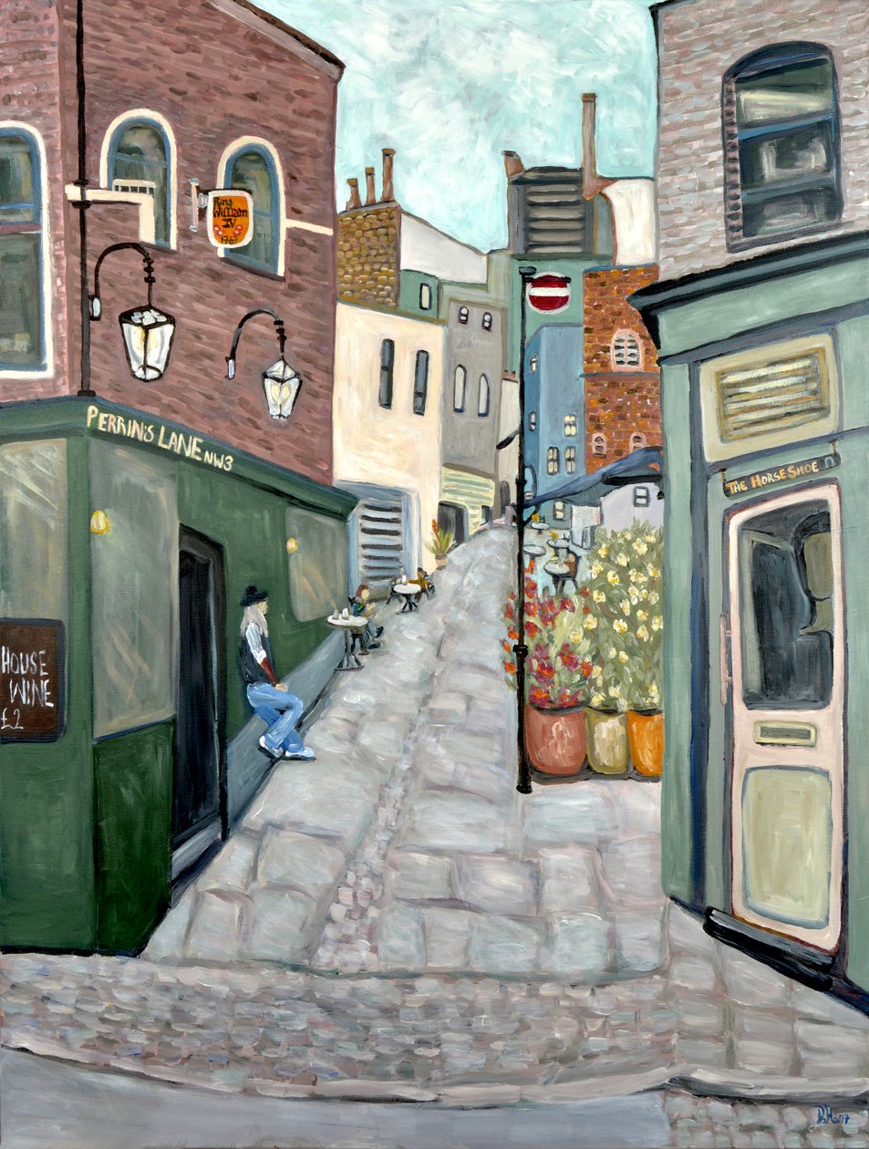 Haunted Pub Hampstead, 2018 (acrílico sobre tela) de Deborah Eve Alastra