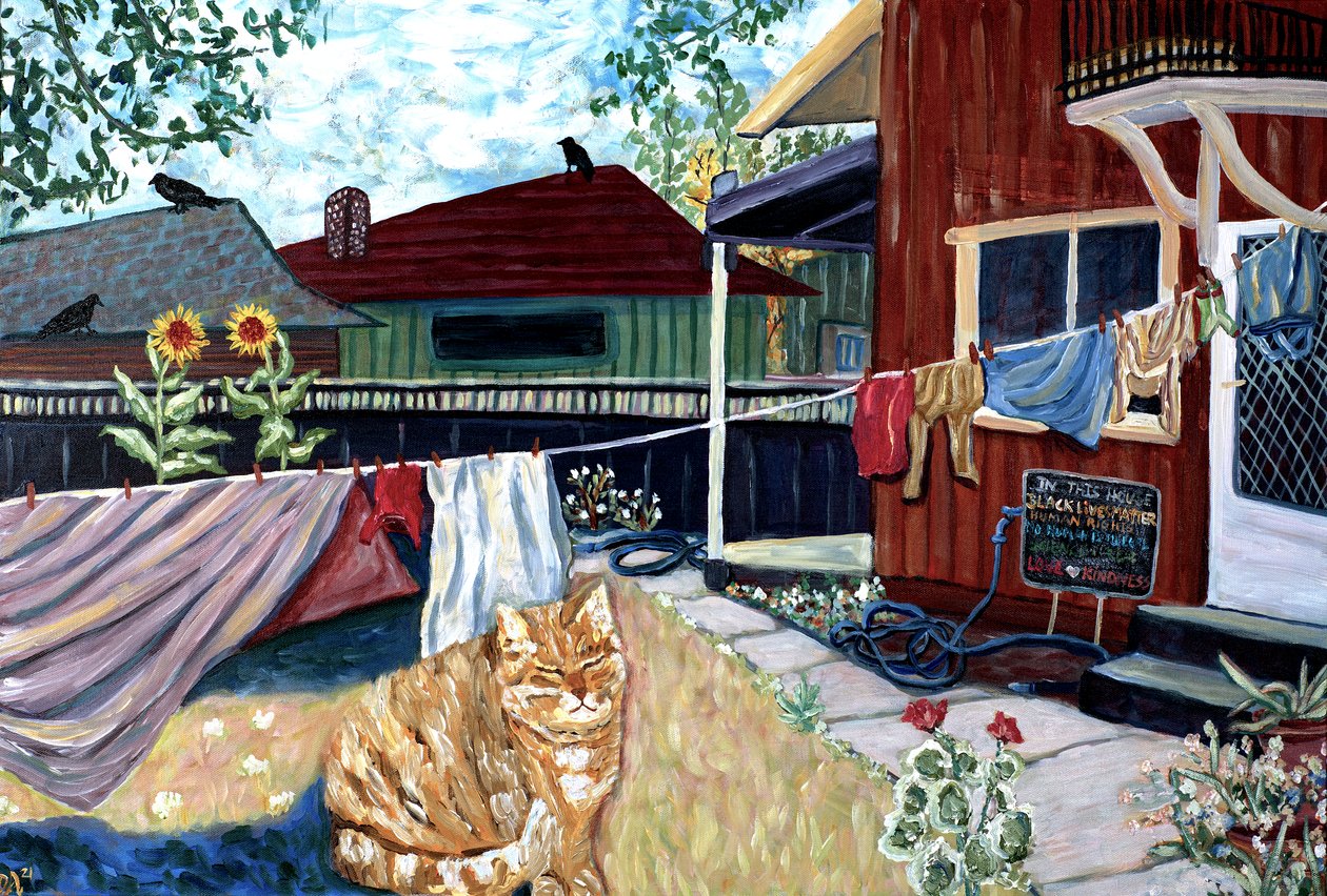 In This House, 2022 (acrílico sobre tela) de Deborah Eve Alastra