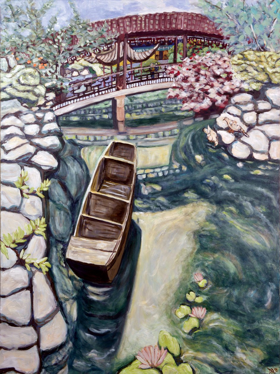 Canoa Lansu, 2018 (acrílico sobre tela) de Deborah Eve Alastra