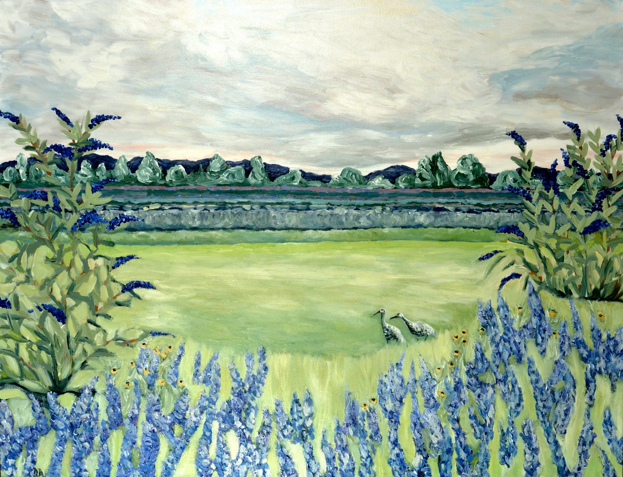 Campos de lavanda, 2015 (acrílico sobre tela) de Deborah Eve Alastra
