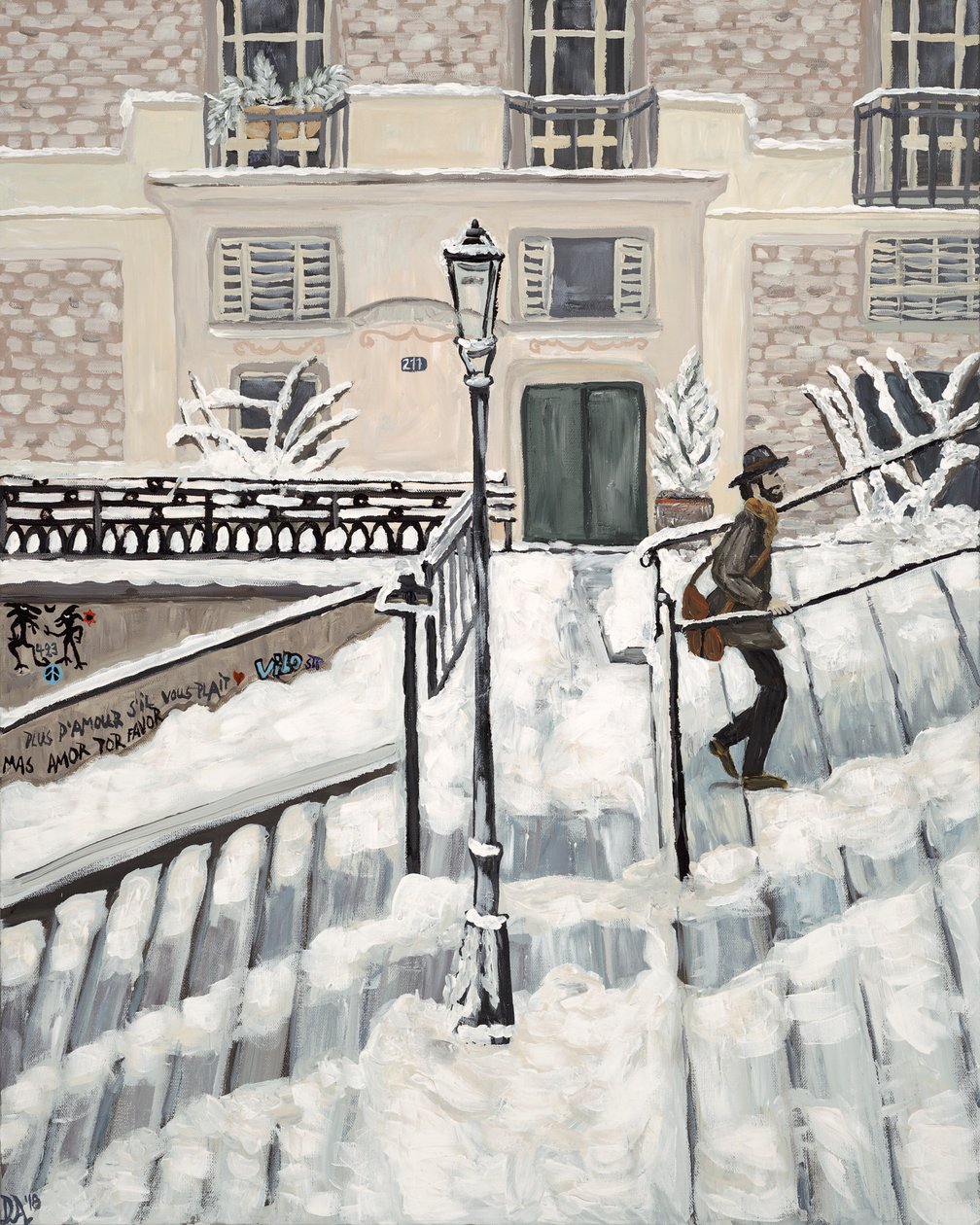 Montmartre Snow, 2017 (acrílico sobre tela) de Deborah Eve Alastra